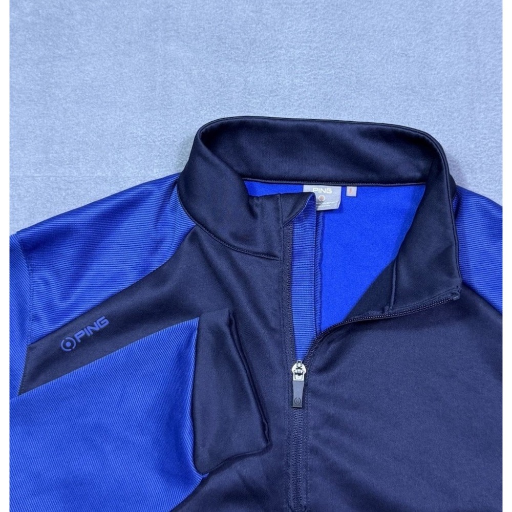 PING 1/4 Zip Pullover Mens L Sensorwarm Fleece Blue Colorblock Golf Athleisure